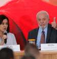 A ministra da Saúde, Nísia Trindade, apresenta novo programa em evento no Palácio do Planalto, ao lado do presidente Lula  Foto: Wilton Júnior/Estadão / Estadão