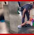 Mulher é agredida por policial militar na estação da Luz, em SP  Foto: Reprodução