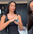 A influenciadora faz layering dos perfumes Erba Pura, da Xerjoff e Aknay Flowers, da Pétala Beauty  Foto: Reprodução/Tiktok @gabiversiani