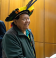 Líder yanomami Davi Kopenawa pede a Papa que apoie retirada de garimpo  Foto: Vatican News/Divulgação