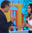 Tadeu Schmidt tranquiliza Alane após saída da sister da casa  Foto: Globo