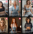 Com estilo visual similar ao 'Tinder', portal Candy.IA fornece perfis de namoradas criadas por IA para que usuários conversem, troquem fotos, vídeos e áudios  Foto: Reprodução/candy.ai