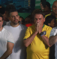 Bolsonaro, Castro e Ramagem estiveram juntos publicamente no último dia 16, na pré-candidatura do deputado à Prefeitura do Rio de Janeiro  Foto: Pedro Kirilos/Estadão