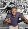 O novo milionário Davi e o lendário Jesse Owens ao fundo: a vitória de negros incomoda e, quase sempre, gera uma reação para desqualificá-los  Foto: Divulgação/TV Globo e Bettmann/Getty Images 