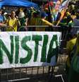Ato em Copacabana pede anistia para os envolvidos nos atos golpistas do 8 de janeiro  Foto: Alexandre Brum/Estadão