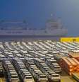 Á espera de compra ou embarque, automóveis estacionados enchem o porto de Bremerhaven  Foto: DW / Deutsche Welle
