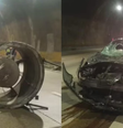 Ventilador desprende do teto no Rodoanel e provoca acidente com 3 veículos  Foto: Artesp