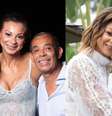 Montagem: fotos de Walewska abraçando aos pais, e da ex-jogadora ao lado do marido  Foto: Reprodução/Instagram
