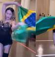 Madonna dança com bandeira do Brasil  Foto: @instagram
