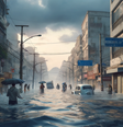 Imagem criada por Inteligência Artificial (DALL-E) do Rio de Janeiro alagado.  Foto: 