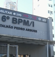 Fachada do 6º Batalhão da Polícia Militar do Interior (BPM/I) de Santos, no litoral de São Paulo  Foto: Reprodução/TV Globo