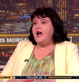 Fiona Harvey, suposta stalker representada em 'Bebê Rena', em entrevista à TV britânica  Foto: Reprodução/YouTube @PiersMorganUncensored