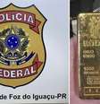 Barra de ouro apreendida  Foto: Polícia Federal | Divulgação