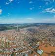 Imagem aérea mostra cidades de São Leopoldo e Novo Hamburgo alagadas.   Foto: Cid Guedes / Shutterstock.  / Brasil Escola