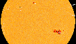 A grande mancha 3664 foi a responsável pela tempestade solar do fim de semana (Imagem: Reprodução/NASA/SDO/AIA/spaceweather.com)  Foto: Canaltech