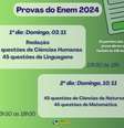 Provas do Enem 2024 serão aplicadas em dois domingos consecutivos no período vespertino.   Foto: Brasil Escola