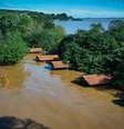 Guarujá, bairro de Porto Alegre alagado pelas enchentes  Foto: Getty Images / BBC News Brasil