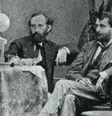 Os fotógrafos Alberto Henschel (à direita) e Constantino Barza, em 1870  Foto: Wikimedia Commons