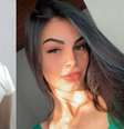 À esquerda suspeita presa pela PM; à direita vítima atacada com ácido  Foto: Reprodução/PM/Redes Sociais