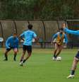  Foto: Divulgação / Grêmio - Legenda: Elenco do Grêmio durante treinamento em São Paulo, sua primeira sede provisória / Jogada10