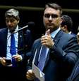 Senador Flávio Bolsonaro durante sessão de votação de veto no Congresso  Foto: Waldemir Barreto/Agência Senado / Estadão