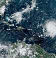 Em 2023, o furacão Lee, mostrado na imagem acima, ganhou força rapidamente passando para categoria cinco  Foto: NOAA/Getty Images / BBC News Brasil