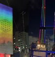 Projeções em homenagem à comunidade LGBTQIA+ na esquina da Paulista com a Consolaçã  Foto: Reprodução/Instagram