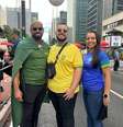 Amigos foram de Marília, interior de São Paulo, pra avenidaPaulista vestindo as cores da bandeira do Brasil  Foto: Bruna Calazand