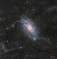 Galáxia NGC 2403, encontrada a 10 milhões de anos-luz (Imagem: Reprodução/(Team F.A.C.T.) Lilian Lbt - Cyrille Malo - Maxime Martin - Clément Daniel - Paul Grasset - Louis Leroux-Géré)  Foto: Canaltech