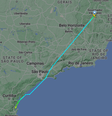 Avião saiu de Governador Valadares (MG) com destino a Florianópolis (SC)  Foto: Reprodução/FlightRadar24
