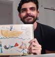 Quando criança, João Pedro confeccionou um livro contando a história da 'Pequena Sereia  Foto: Divulgação: Arquivo Pessoal