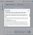 Após enviar as fontes, NotebookLM cria resumos rápidos e seção de perguntas e respostas (Imagem: Captura de tela/André Magalhães/Canaltech)  Foto: Canaltech