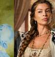 Quadro de Anna Jacintha, a verdadeira Dona Beja x Grazi Massafera caracterizada para novela da Max  Foto: Reprodução/Instagram @massafera