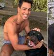 Cauã Reymond em foto com seu cachorro, Romeu, que morreu por envenenamento  Foto: Reprodução/Instagram / Márcia Piovesan