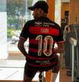 Neymar vestindo a camisa 10 do Flamengo dentro de casa Reprodução / Rede Social  Foto: Esporte News Mundo