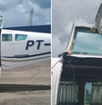 Porta de avião bimotor abriu durante voo do Recife até Maceió; incidente será investigado pelo Seripa  Foto: Reprodução/Redes Sociais