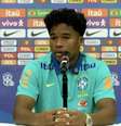 Endrick durante a coletiva de imprensa –  Foto: Reprodução / CBF TV / Jogada10