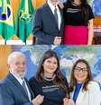 Da esquerda para a direita: o presidente da República, Luiz Inácio Lula da Silva (PT); a vereadora de Goiânia Aava santiago (PSDB) e a primeira-dama Rosângela da Silva, Janja.  Foto: Reprodução via Instagram @janjalula / Estadão