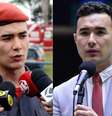 O Tenente Pedro Aihara ganhou fama com as coletivas de imprensa em Brumadinho e se elegeu baseado na popularidade na mídia  Foto: Reprodução/TV e Zeca Ribeiro/Câmara dos Deputados