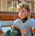 Riley, protagonista do filme da Disney, com seu time de hóquei no gelo  Foto: Reprodução
