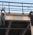 Boneco com foto de Leila Pereira, do Palmeiras, é 'enforcado' em ponte no Rio  Foto: Reprodução/Redes Sociais