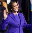 O 17º episódio da 11ª temporada de Os Simpsons mostra Lisa Simpson como a primeira mulher presidente dos Estados Unidos, vestida de forma semelhante a Kamala Harris.  Foto: Reprodução/Redes sociais