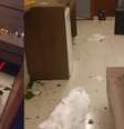 Quarto de motel ficou destruído após casal se agredir  Foto: Reprodução/portaldoholanda/X
