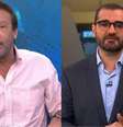 Emílio Surita chamou a atenção com atitude após fala contra Marcelo Cosme (Imagens: Reprodução - Rede TV! - GloboNews / Montagem - RD1)  Foto: RD1