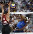 Evandro e Arthur não reconhecem canadenses e seguem 100% no vôlei de praia   Foto: REUTERS/Louisa Gouliamaki