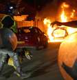 Na cidade de Hartlepool, oito pessoas foram presas, vários policiais ficaram feridos e um carro da polícia foi incendiado  Foto: PA / BBC News Brasil