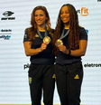 Jade Barbosa e Lorrane Oliveira  Foto: Jade Barbosa e Lorrane Oliveira, ginastas brasileiras medalhistas de bronze nos Jogos de Paris-2024 ( Pedro Suaide) / Olimpíada Todo Dia