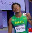 Paulo André Camilo ficou em último na bateria dos 100m rasos, e em 61º no geral do atletismo em Paris  Foto: Reprodução/TV Globo
