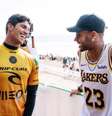 Gabriel Medina e Neymar durante uma das etapas do Mundial de surfe  Foto: reprodução/ Instagram / Estadão