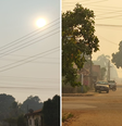 A população tem reclamado da péssima qualidade do ar. A fumaça tem dificultado a visão e a respiração nos últimos dias.  Foto: Reprodução/Arquivo Pessoal
